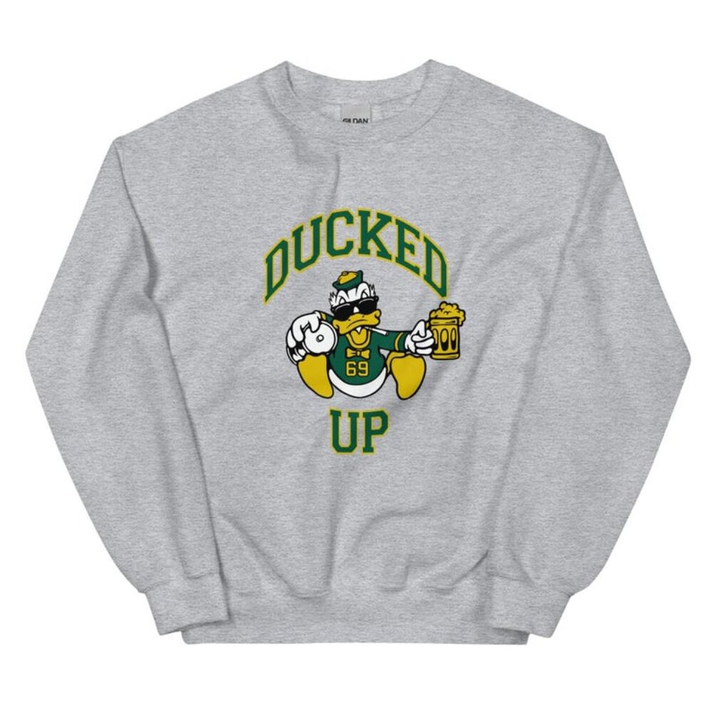 Vintage University of Oregon Sweatshirt, Oregon Ducks Football Shirt, Ducked Up